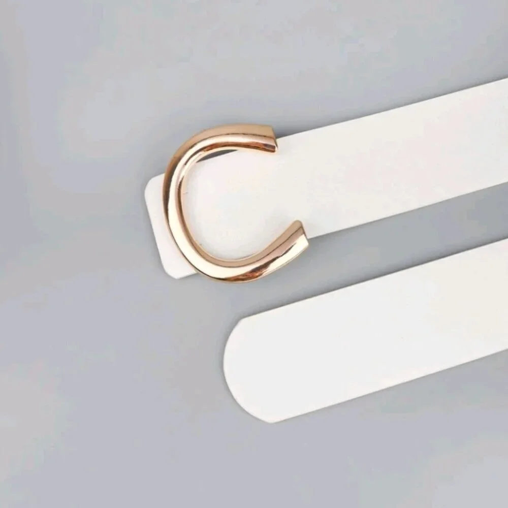 1Pcs Women Leather Buckle Decor Fashion Belt